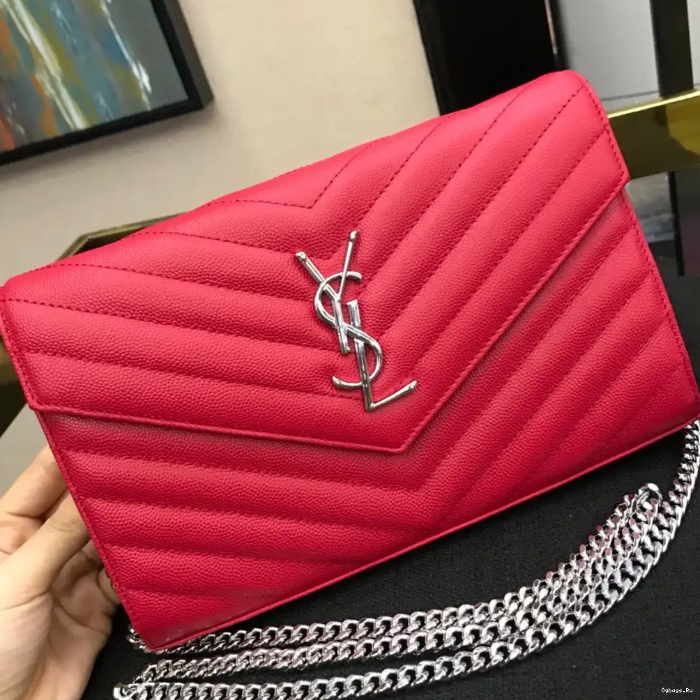 CHAIN MATELASSÉ CASSANDRE WALLET YSL 0603